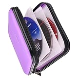 XiongYe CD DVD Wallet, 32 Capacity Heavy Duty, DVD CD Case Holder for Car, Portable DVD/VCD Storage Disk, Hard Shell Sturdy case , Car CD Disk Holder, Booklet, Blu-ray Wallet (32 Capacity,Purple)
