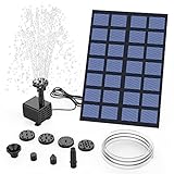 Solar Fountain Pump with Panel - AMZTime 2.5W DIY Solar Water Pump Kit with 6 Nozzles and 4ft Water Pipe, Solar Powered Fountain for Bird Bath, Fish Tank, Outdoor Pond, Patio Garden