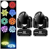 Moving Head Lights 60W 2 Pack, Czgor RGBW 4 In1 Stage Lighting 8 Gobos 8 Colors 11 Channels Spotlight by DMX 512 Controlled Stage Spotlight Led Disco Lights Dj Lights for Parties
