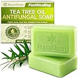 Roycederm Antifungal Antibacterial Tea Tree Soap: Antifungal Antibacterial Treatment for Face & Body Acne, Athlete's Foot, Tinea, Folliculitis Ringworm Jock Itch