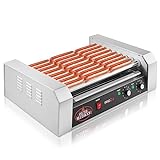 Olde Midway Electric 24 Hot Dog 9 Roller Grill Cooker Machine 1200-Watt - Commercial Grade