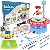 MNpartnery Pottery Wheel Art Craft Toys - Kids Art Kit Polymer Air Dry Clay Modelling Clay Kit for Kids DIY Pottery Studio Family School Beginner Education Sets (Blue-Pink)