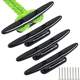 Black Nylon Boat Cleat 4 inch, Dock Cleat With Hardware 4 Pack,Boat Dock Cleats Nylon Cleat for Kayak Rope Cleat Used for Docking Boats,Small Vessels,Canoe,Mooring,Maritime Decor,Dock Tie Down Cleats