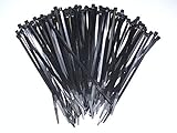 TANG Sunshades Depot 8' in Black Zipties Cable Ties 100 Pcs for Faux Winter Green and Ivy Fence Privacy Screen with Expandable Panels