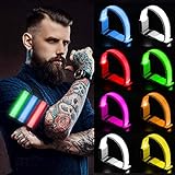 PROLOSO 8 Pcs LED Armband Light Up Bracelets Glow in The Dark Sports Bands Safety Reflective Gear for Night Running Cycling Jogging Hiking