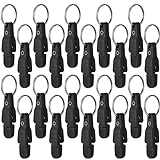 Honoson 20 Pieces Heavy Tension Snap Release Clips Padded Release Clips Trolling Clips with Key Ring for Weight Planer Board Offshore Kites Downrigger Fishing (Black, Classic)