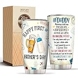 365FURY 1st Fathers Day New Dad Gift - First Fathers Day Best Gifts From Baby Son Girl Wife - New Dad Travel Coffee Mug- First Time Dad Double Wall Vacuum Insulated Stainless Steel Tumbler 20oz