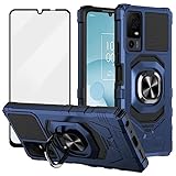 Ailiber for TCL 40 T Phone Case, TCL 40 XL Case with Screen Protector, Ring Kickstand for Magnetic Car Mount, Military Grade, Heavy Duty Durable Shockproof Protective Phone Cover for TCL 40 XL-Blue