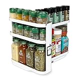 Cabinet Caddy SNAP! Sliding Spice Rack Organizer for Cabinet, Just Pull & Rotate, 3 Snap-In Shelves Adjust for 5 Levels of Storage, Magnetic Modular Design, Non-Skid Base, 8.9”H x 6.1”W x 10.8”D