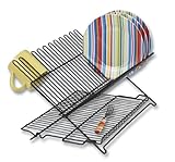 Better Houseware 1489 Large Folding Dish Rack, Black
