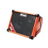 Coolmusic BP80 Battery Powered Acoustic Guitar Amplifier- Portable Bluetooth Speaker 100W, 6 Inputs,3 Band EQ,Orange
