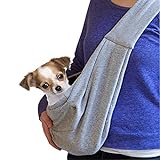 GHIFANT Dog and Cat Sling Carrier Little Pet Carrier Shoulder Crossbody Pet Slings for Outdoor Traveling Subway (Gray)