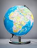 Waldauge 9' Illuminated World Globe with Stand, Educational Globes for Kids Learning, Colorful HD World Map Details, LED Globe Lamp for Living Rooms Decor