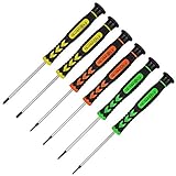 6Pcs Premium Precision Screwdriver Set, Magnetic Flathead and Phillips Screwdrivers with Non-slip Handle and Rotatable End Cap, Professional Repair Tool for Phone, PC, Watch, Jewelry, Electronics