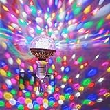 Colorful Rotating Disco Ball Light, Magic Crystal Ball Lamp with Sockets, LED RGB Dj Lighting Strobe Lamp Disco Party Stage Lamp for Home Room Birthday Club Bar Dance Halloween Christmas Decorations