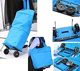 Upgrade Shopping Bag with Wheels Portable Trolley Bags Reusable Shopping Bag Grocery Cart Shopping Cart Travel Bag- Larger Size & Waterproof & Strong(B0CCKMZKC1)