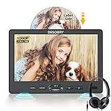 DESOBRY 10.5' Car DVD Player with Headrest Mount, Portable DVD Player for Car with Headphone, Suction-Type Disc in,Support 1080P Video,HDMI Input,USB/SD Card Reader,AV in/Out,Last Memory&Region Free