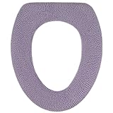 Warm-n-Comfy Soft Toilet Seat Cover - Plush, Thick Fabric Toilet Seat Warmer for Round, Elongated 14x18' Toilet Seats - Reusable, Machine-Washable, Easy-Install - Gift-Ready Packaging - Light Lavender
