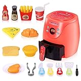 GAGAKU Toy Air Fryer Kids Play Kitchen Playset Accessories,Chefs Pretend Play Food Toys Oven with Light & Sound and Play Food Grill Cooking Utensils,Cooking Toys for 3-8 Year Old Girls Boys Gift