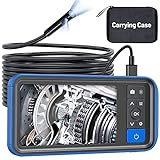 Dual Lens Endoscope Camera with Light, Teslong 4.5' HD Snake Borescope Inspection Camera, Automotive Scope Camera with Flexible Cable, Home Waterproof Fiber Optic Camera for Sewer Drain Pipe (16.5ft)