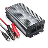 BESTEK 500W Pure Sine Wave Power Inverter DC 12V to 110V AC Car Plug Inverter Adapter Power Converter with 4.2A Dual USB Charging Ports and 2 AC Outlets Car Charger, ETL Listed, Grey