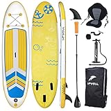 UPWELL Inflatable Stand Up Paddle Board with Kayak Seat, Premium SUP Modular Paddle Boards for Kids Adults, 10'6' Blow up Paddle Boards 6” Thick, Lemonade Yellow
