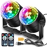 Apeocose [2-Pack] Party Decorations Lights with Remote Control, Sound Activated Music Sync Disco Ball Decor Strobe Light, DJ Lights Stage Lamp for Home Room Birthday Dance Bachelorette Party Supplies