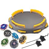 WNSULL Bey Stadium Metal Fusion Set-Battle Game with 1Stadium, 6 Battling Top Toys and 2 Launchers-Toy Gift for Boys Kids Ages 6 7 8 9 10 11 12 Years Old