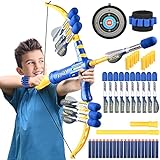 Doloowee Impact Foam Bow and Arrow Set Toy, New Upgraded Super Archery Set Shoots Over 120 Feet, 1 Bow 10 Arrows with 20 Bullets, Play Indoor and Outdoor for 3 4 5 6 7 8-15 Years Old Boys Girls Toys