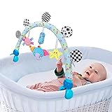 Caterbee Travel Arch Bassinet Toys for Infant & Toddlers, Baby Stroller Toy Crib Accessory & Pram Activity Bar Toy for Indoor and Outdoor (Elephant)