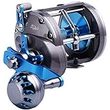 Sougayilang Trolling Reel Saltwater Level Wind Reels,Conventional Reels Boat Fishing Ocean Fishing for Sea Bass Grouper Salmon-SHA4000 Right Handed-NO Line Counter