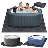 80 * 80 inch Hot Tub Pad, Inflatable Hot Tub Mat Outdoor Indoor, Waterproof Slip-Proof Backing, Absorbent Spa Pool Ground Base Flooring Protector Mat for Protect Hot Tub Pool from Wear
