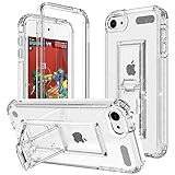 SPIUST Case for iPod Touch 7th Generation，Hybrid Sturdy Kickstand +PC Bumper with Built-in Screen Protector and Shockproof Drop Protection TPU for iPod Touch 7/6/5th Generation Case (Bling)