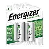 Energizer NH35BP-2 Precharged Recharg Battery, C, NiMh, PK2 Lighting, 2 Count (Pack of 1), Green and Silver