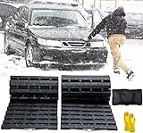 Tire Traction Mat, Recovery Track Portable Emergency Devices for Pickups Snow, Ice, Mud, and Sand Used to Cars, Trucks, Van or Fleet Vehicle (2pcs*39in)