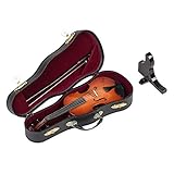 Broadway Gift Co. Intricate Classic Violin Rich Mahogany Tone 3 x 7 Wood Music Box Figurine