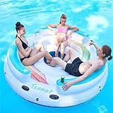 Tzsmat Inflatable Lake Pool Floating Island Heavy Duty Lounger Raft Lake Float Water Float for Lake River Beach Pool Multi Person Party Floatie Toys Relaxation Island Adults