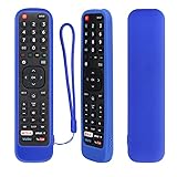 CHUNGHOP Protective Silicone Remote Case for Hisense EN2A27 ERF2K60H EN2H27B EN2H27HS EN2H27D ER-31607R ER-22655HS Cover Kids-Friendly Anti-Slip Shockproof Anti-Lost Washable with Lanyard （Blue）