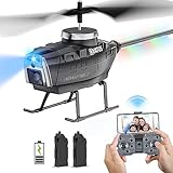 VATOS Remote Control Helicopter Obstacle Avoidance with Camera,2.4GHz 3.5CH RC Helicopter with LED Lights,Support One-Key Take Off Landing,Altitude Hold,Gyroscope,WiFi FPV Live Video for Beginners