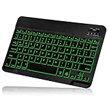 UX030 Lightweight Ergonomic Keyboard with Background RGB Light, Multi Device Slim Rechargeable Keyboard Bluetooth 5.1 and 2.4GHz Stable Connection Keyboard Compatible with ‎Samsung ‎QN65Q60RAFXZA TV