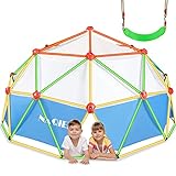 NAQIER 10FT Climbing Dome with Canopy and Swing Upgraded Dome Climber for Kid 3-10 Jungle Gym Monkey Bar for Backyard Support 800LBS Kids Outdoor Play Equipment Toddler Outside