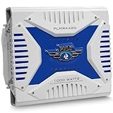 Pyle Hydra Marine Amplifier - Upgraded Elite Series 1000 Watt 4 Channel Bridgeable Amp Tri-Mode Configurable, Waterproof, MOSFET Power Supply, GAIN Level Controls and RCA Stereo Input(PLMRA420)