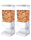 Conworld Cereal Dispenser Countertop, Candy Dispenser, Big Dry Food Cereal Dispenser, Not Easy to crush Food, Can Hold Cereal, Small Snack, for Home Office Hotel Commercial Bar, White (2 Pcs)