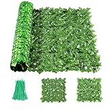 Brightdeco Ivy Privacy Fence Screen - 98.4x39in Faux Fence Covering Privacy Hedges Wall Artificial Fence for Garden Backyard Decor Indoor Outdoor(Green)