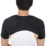 ITODA Knitted Double Shoulder Brace Warm Stability Compression Sleeve Wrap Recovery Office Home Knit Cashmere Guard for Rotator Cuff Shoulder Chronic Tendonitis Pain Relief