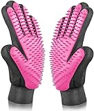BYETOO Pet Dog Cat Grooming Glove with 261Tips,Gentle Deshedding Brush Glove,Efficient Pet Hair Remover Mitt,Massage Tool with Enhanced Five Finger Design,for Dog,Cat,Rabbit,Horse with Long/Short Fur