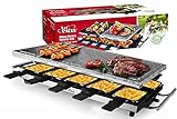 Artestia Raclette Table Grill,1500W Electric Indoor Grill,10 Paddles Korean Bbq Grill,Cheese Raclette with Grill Stone and Non-Stick Reversible Aluminum Plate for Parties Family