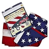 Grace Alley American Flag: 3x5 FT US Flag - 100% Made in USA. Embroidered Stars, Sewn Stripes and Brass Grommets. Fade Resistant, Heavy Duty, Long Lasting Nylon for Outdoor Durability.
