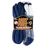 HOT FEET 2 Pairs Thermal Socks for Men, Women Extreme Cold Warm Boots Socks - Thick Men's Winter Insulated Socks to Keep Feet Warm, Cold Weather Socks Size 6-23