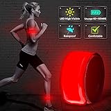BSEEN LED Slap Armband for Running - Reflective Gear Light Up Slap Bracelets for Kids, 2nd Generation Heat Seal Glowing Sport Wristband for Camping, Cycling, Hiking, Jogging (Red)